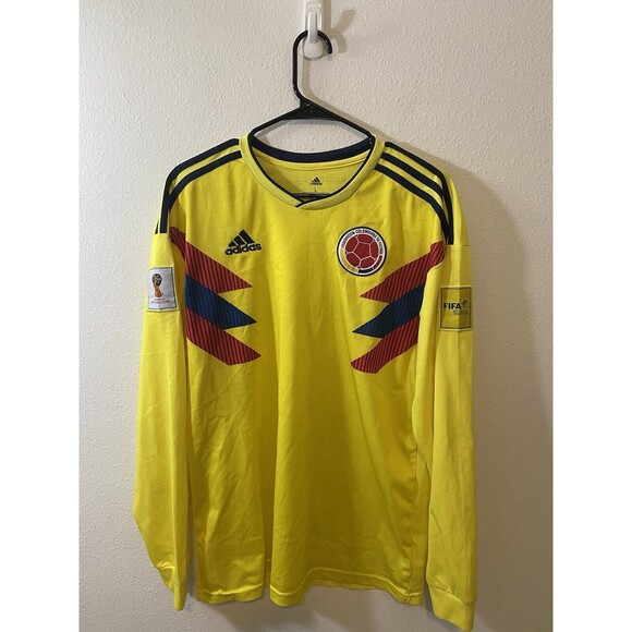 Colombia 2018 Home Football Soccer Shirt Jersey Adidas Large World Cup Russia - Picture 2 of 11